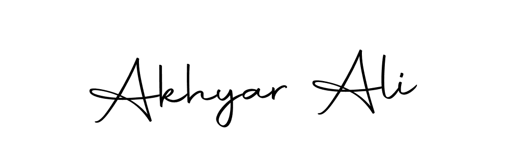 Create a beautiful signature design for name Akhyar Ali. With this signature (Autography-DOLnW) fonts, you can make a handwritten signature for free. Akhyar Ali signature style 10 images and pictures png