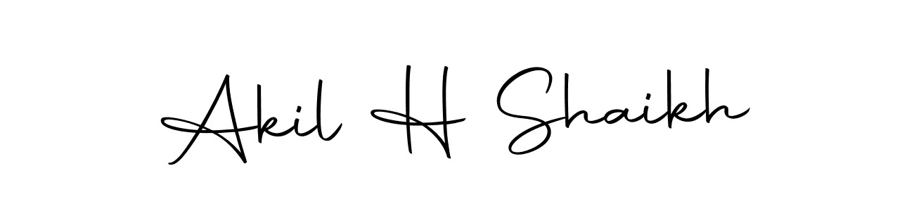 Use a signature maker to create a handwritten signature online. With this signature software, you can design (Autography-DOLnW) your own signature for name Akil H Shaikh. Akil H Shaikh signature style 10 images and pictures png
