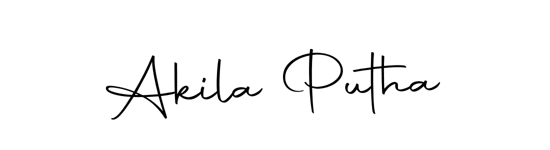 How to make Akila Putha name signature. Use Autography-DOLnW style for creating short signs online. This is the latest handwritten sign. Akila Putha signature style 10 images and pictures png