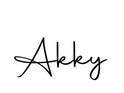 Use a signature maker to create a handwritten signature online. With this signature software, you can design (Autography-DOLnW) your own signature for name Akky. Akky signature style 10 images and pictures png