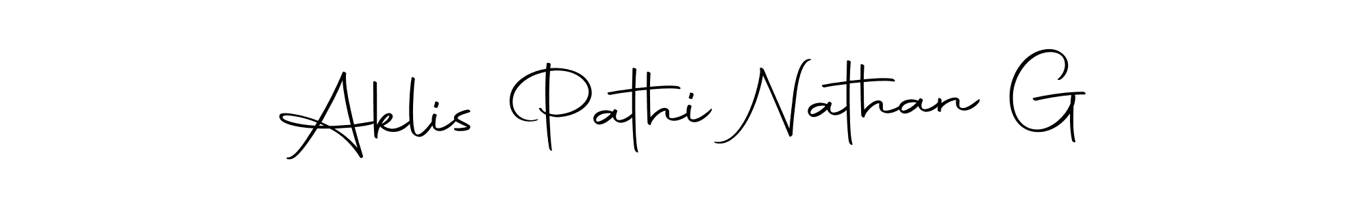 Create a beautiful signature design for name Aklis Pathi Nathan G. With this signature (Autography-DOLnW) fonts, you can make a handwritten signature for free. Aklis Pathi Nathan G signature style 10 images and pictures png