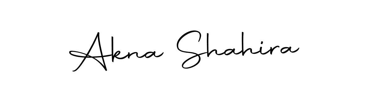 How to make Akna Shahira name signature. Use Autography-DOLnW style for creating short signs online. This is the latest handwritten sign. Akna Shahira signature style 10 images and pictures png