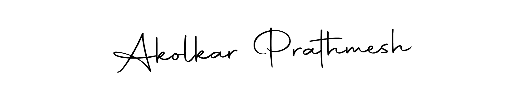 How to make Akolkar Prathmesh name signature. Use Autography-DOLnW style for creating short signs online. This is the latest handwritten sign. Akolkar Prathmesh signature style 10 images and pictures png