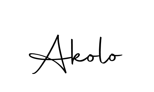 How to make Akolo name signature. Use Autography-DOLnW style for creating short signs online. This is the latest handwritten sign. Akolo signature style 10 images and pictures png