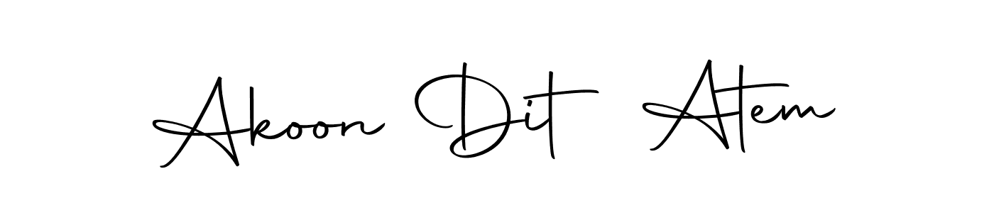 The best way (Autography-DOLnW) to make a short signature is to pick only two or three words in your name. The name Akoon Dit Atem include a total of six letters. For converting this name. Akoon Dit Atem signature style 10 images and pictures png