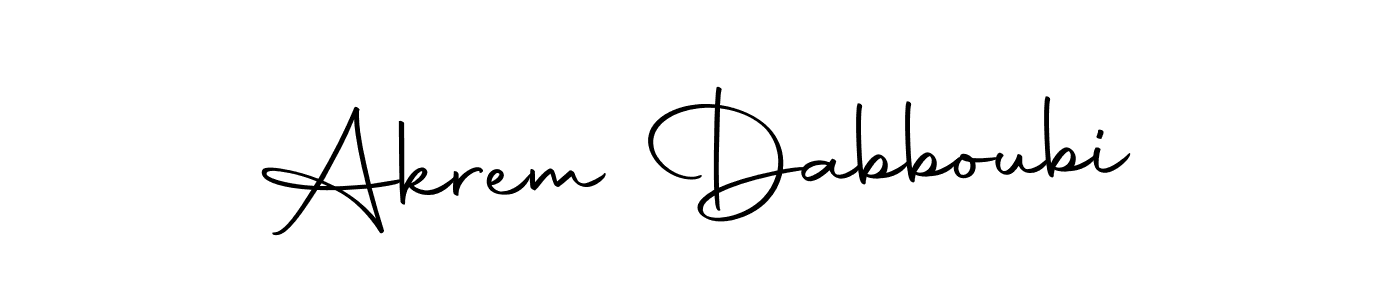 Use a signature maker to create a handwritten signature online. With this signature software, you can design (Autography-DOLnW) your own signature for name Akrem Dabboubi. Akrem Dabboubi signature style 10 images and pictures png