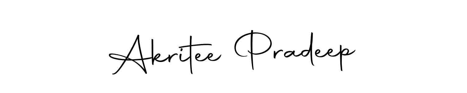 if you are searching for the best signature style for your name Akritee Pradeep. so please give up your signature search. here we have designed multiple signature styles  using Autography-DOLnW. Akritee Pradeep signature style 10 images and pictures png