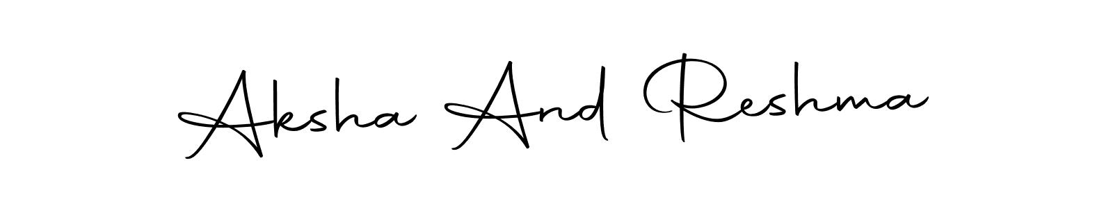 You should practise on your own different ways (Autography-DOLnW) to write your name (Aksha And Reshma) in signature. don't let someone else do it for you. Aksha And Reshma signature style 10 images and pictures png