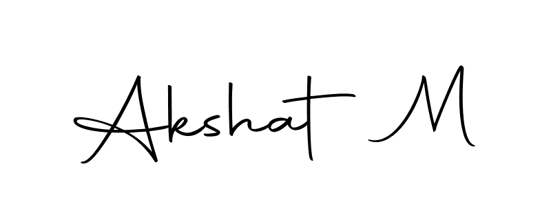 How to make Akshat M name signature. Use Autography-DOLnW style for creating short signs online. This is the latest handwritten sign. Akshat M signature style 10 images and pictures png