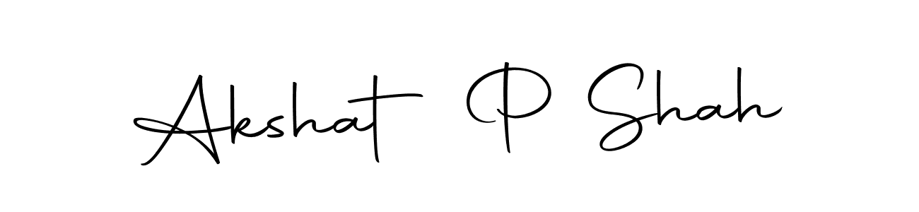 How to make Akshat P Shah name signature. Use Autography-DOLnW style for creating short signs online. This is the latest handwritten sign. Akshat P Shah signature style 10 images and pictures png