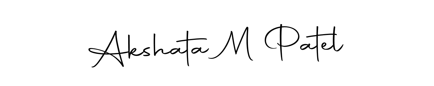 How to make Akshata M Patel name signature. Use Autography-DOLnW style for creating short signs online. This is the latest handwritten sign. Akshata M Patel signature style 10 images and pictures png