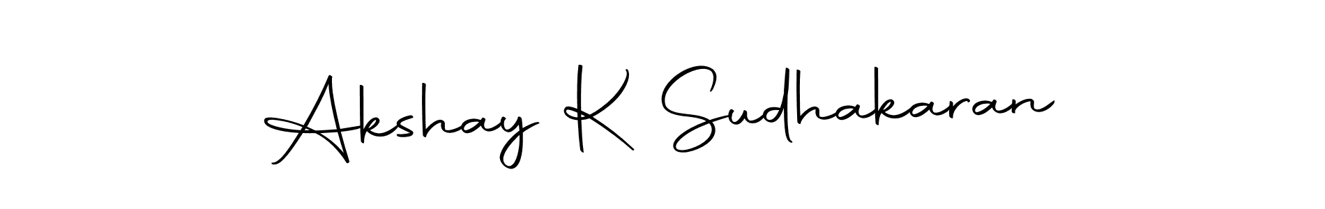 How to make Akshay K Sudhakaran name signature. Use Autography-DOLnW style for creating short signs online. This is the latest handwritten sign. Akshay K Sudhakaran signature style 10 images and pictures png