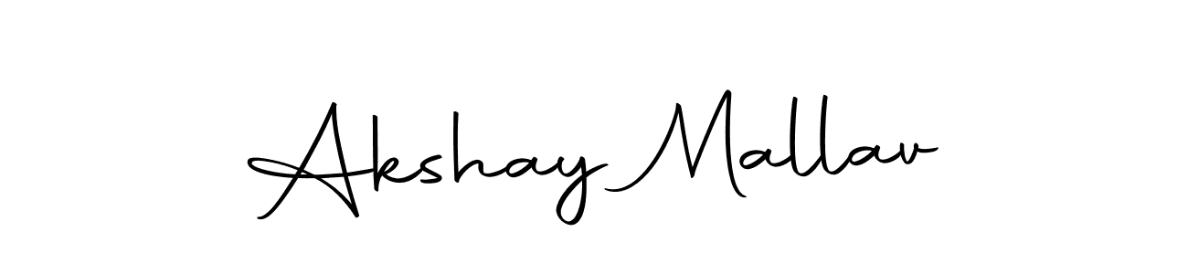 How to make Akshay Mallav name signature. Use Autography-DOLnW style for creating short signs online. This is the latest handwritten sign. Akshay Mallav signature style 10 images and pictures png