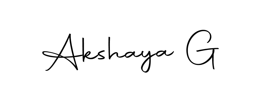 Use a signature maker to create a handwritten signature online. With this signature software, you can design (Autography-DOLnW) your own signature for name Akshaya G. Akshaya G signature style 10 images and pictures png