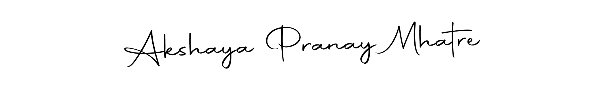 Make a short Akshaya Pranay Mhatre signature style. Manage your documents anywhere anytime using Autography-DOLnW. Create and add eSignatures, submit forms, share and send files easily. Akshaya Pranay Mhatre signature style 10 images and pictures png
