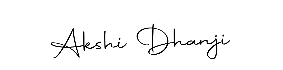 How to make Akshi Dhanji name signature. Use Autography-DOLnW style for creating short signs online. This is the latest handwritten sign. Akshi Dhanji signature style 10 images and pictures png