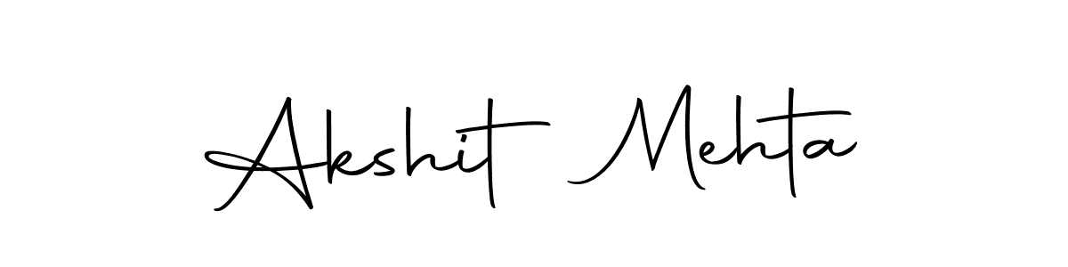 How to make Akshit Mehta name signature. Use Autography-DOLnW style for creating short signs online. This is the latest handwritten sign. Akshit Mehta signature style 10 images and pictures png