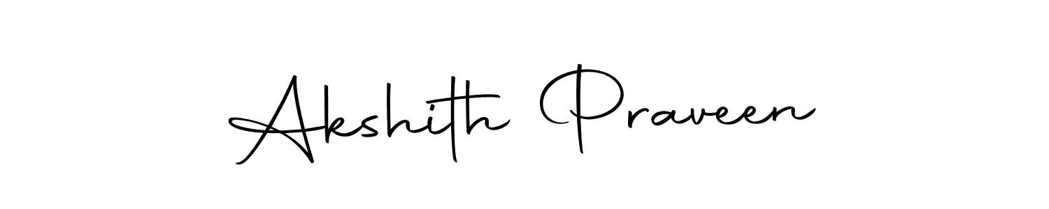 How to make Akshith Praveen name signature. Use Autography-DOLnW style for creating short signs online. This is the latest handwritten sign. Akshith Praveen signature style 10 images and pictures png