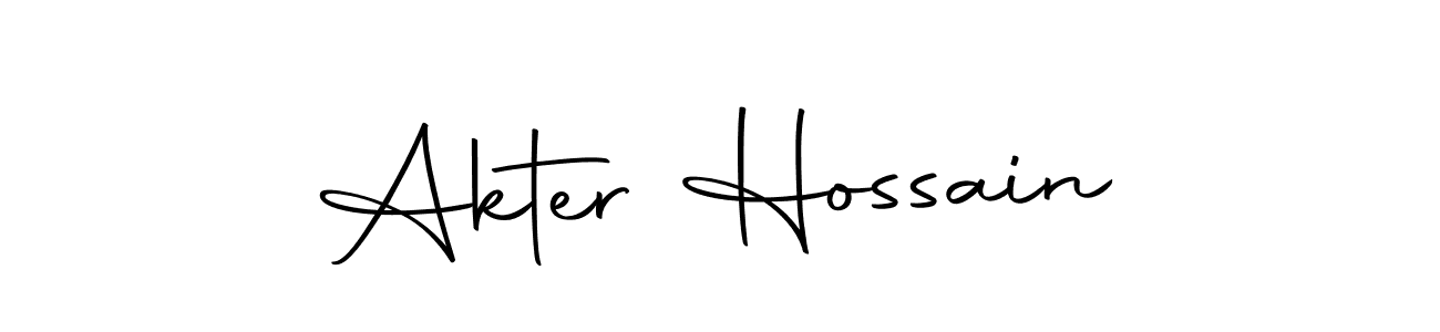 Use a signature maker to create a handwritten signature online. With this signature software, you can design (Autography-DOLnW) your own signature for name Akter Hossain. Akter Hossain signature style 10 images and pictures png