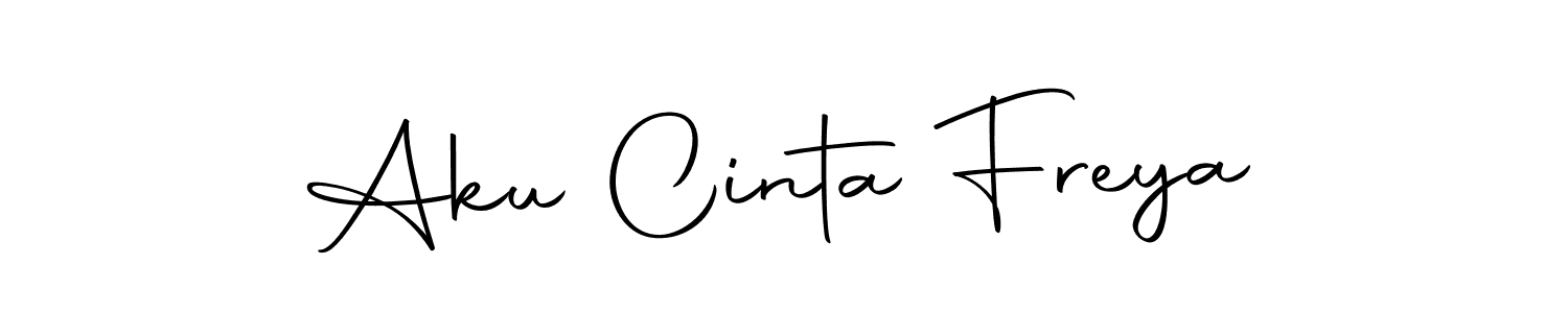 How to make Aku Cinta Freya name signature. Use Autography-DOLnW style for creating short signs online. This is the latest handwritten sign. Aku Cinta Freya signature style 10 images and pictures png