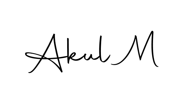 Create a beautiful signature design for name Akul M. With this signature (Autography-DOLnW) fonts, you can make a handwritten signature for free. Akul M signature style 10 images and pictures png