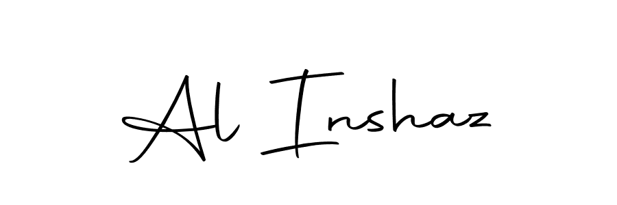 You should practise on your own different ways (Autography-DOLnW) to write your name (Al Inshaz) in signature. don't let someone else do it for you. Al Inshaz signature style 10 images and pictures png