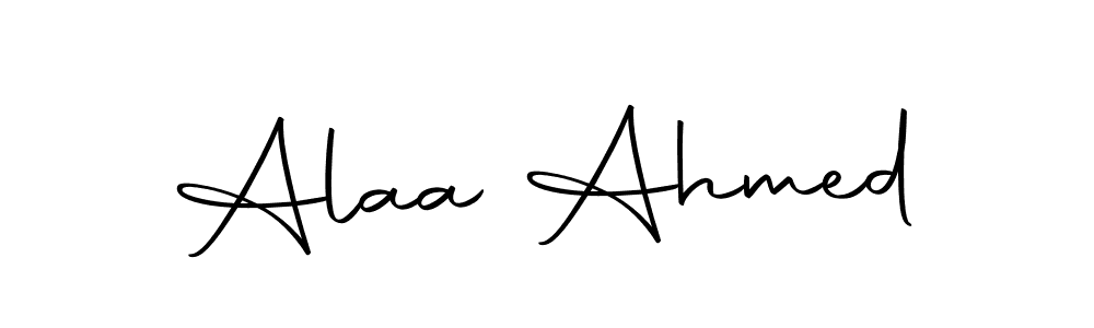 How to make Alaa Ahmed name signature. Use Autography-DOLnW style for creating short signs online. This is the latest handwritten sign. Alaa Ahmed signature style 10 images and pictures png