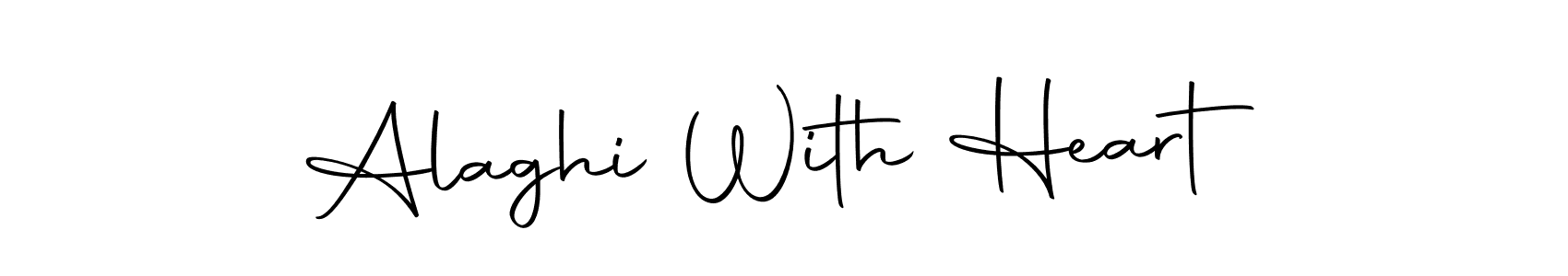 Use a signature maker to create a handwritten signature online. With this signature software, you can design (Autography-DOLnW) your own signature for name Alaghi With Heart. Alaghi With Heart signature style 10 images and pictures png