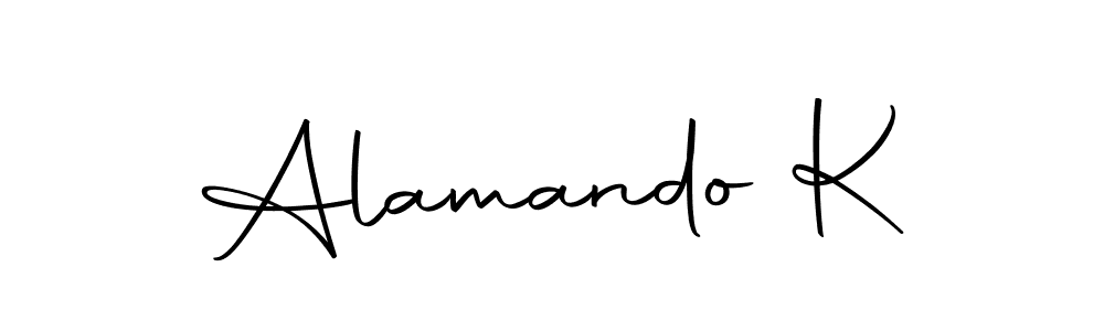 How to make Alamando K name signature. Use Autography-DOLnW style for creating short signs online. This is the latest handwritten sign. Alamando K signature style 10 images and pictures png