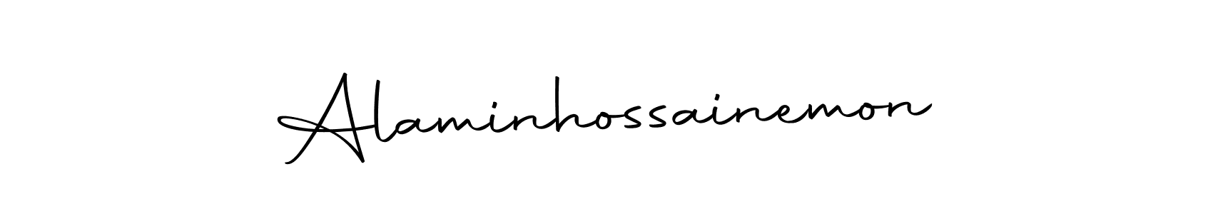 How to make Alaminhossainemon name signature. Use Autography-DOLnW style for creating short signs online. This is the latest handwritten sign. Alaminhossainemon signature style 10 images and pictures png
