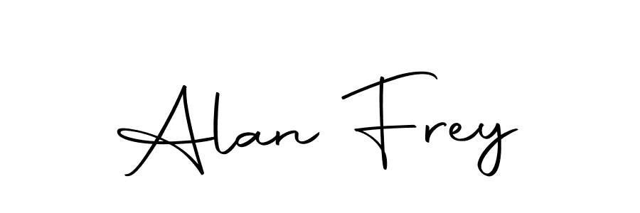 You should practise on your own different ways (Autography-DOLnW) to write your name (Alan Frey) in signature. don't let someone else do it for you. Alan Frey signature style 10 images and pictures png