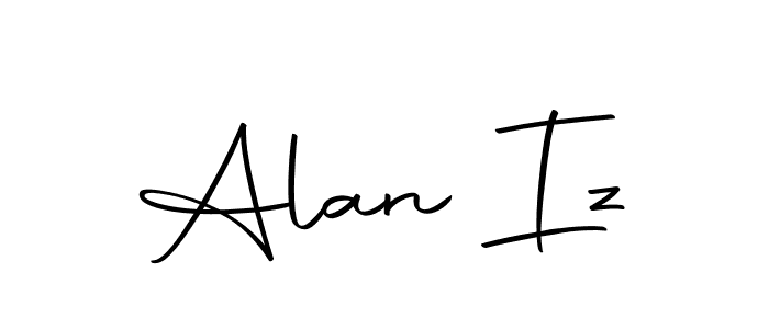 How to make Alan Iz name signature. Use Autography-DOLnW style for creating short signs online. This is the latest handwritten sign. Alan Iz signature style 10 images and pictures png