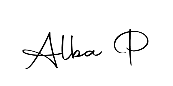 You should practise on your own different ways (Autography-DOLnW) to write your name (Alba P) in signature. don't let someone else do it for you. Alba P signature style 10 images and pictures png