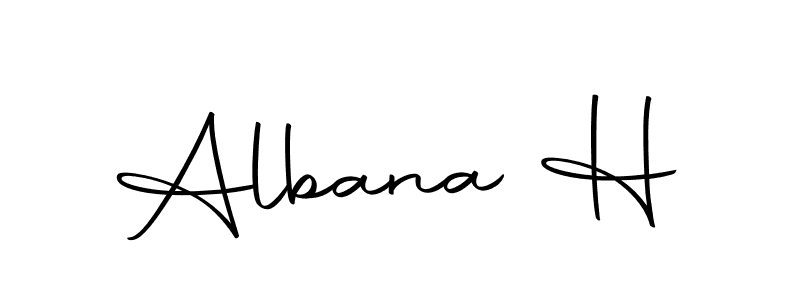 The best way (Autography-DOLnW) to make a short signature is to pick only two or three words in your name. The name Albana H include a total of six letters. For converting this name. Albana H signature style 10 images and pictures png