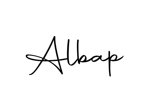 Design your own signature with our free online signature maker. With this signature software, you can create a handwritten (Autography-DOLnW) signature for name Albap. Albap signature style 10 images and pictures png