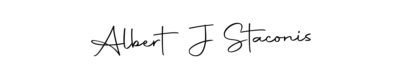 How to make Albert J Staconis name signature. Use Autography-DOLnW style for creating short signs online. This is the latest handwritten sign. Albert J Staconis signature style 10 images and pictures png