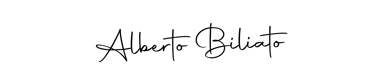 How to make Alberto Biliato name signature. Use Autography-DOLnW style for creating short signs online. This is the latest handwritten sign. Alberto Biliato signature style 10 images and pictures png