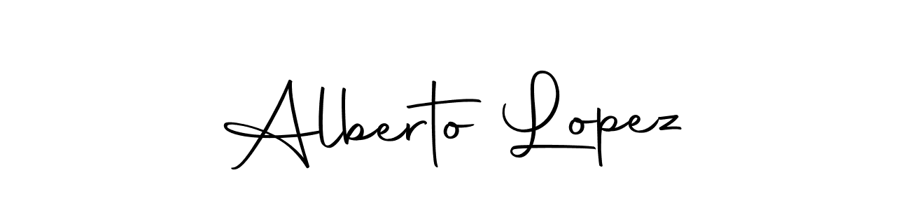 How to make Alberto Lopez name signature. Use Autography-DOLnW style for creating short signs online. This is the latest handwritten sign. Alberto Lopez signature style 10 images and pictures png