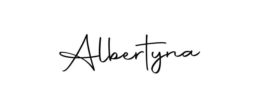 Create a beautiful signature design for name Albertyna. With this signature (Autography-DOLnW) fonts, you can make a handwritten signature for free. Albertyna signature style 10 images and pictures png
