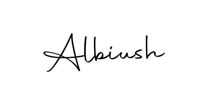 Use a signature maker to create a handwritten signature online. With this signature software, you can design (Autography-DOLnW) your own signature for name Albiush. Albiush signature style 10 images and pictures png