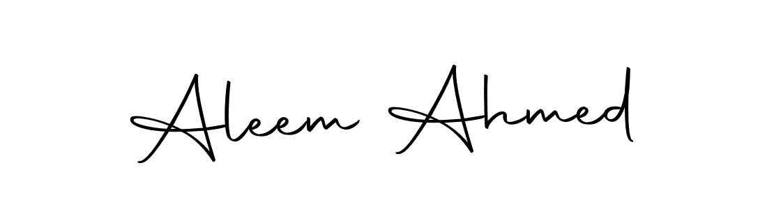 How to make Aleem Ahmed name signature. Use Autography-DOLnW style for creating short signs online. This is the latest handwritten sign. Aleem Ahmed signature style 10 images and pictures png