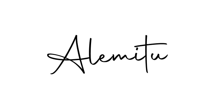 Design your own signature with our free online signature maker. With this signature software, you can create a handwritten (Autography-DOLnW) signature for name Alemitu. Alemitu signature style 10 images and pictures png