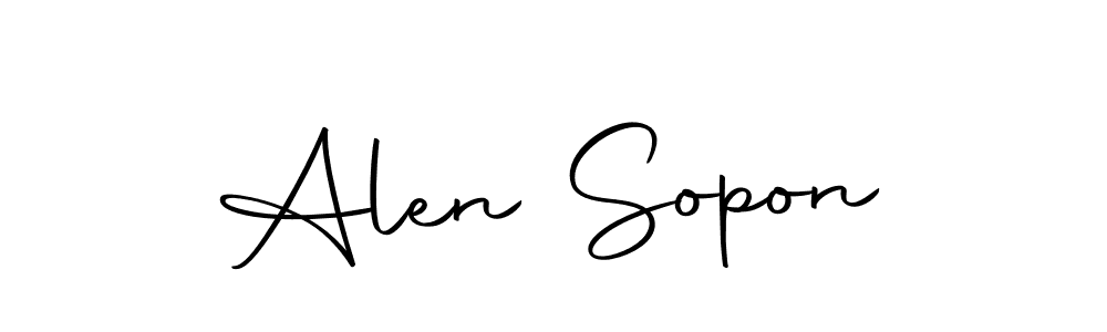 Use a signature maker to create a handwritten signature online. With this signature software, you can design (Autography-DOLnW) your own signature for name Alen Sopon. Alen Sopon signature style 10 images and pictures png