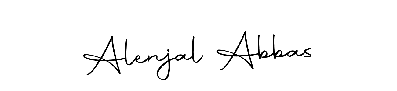 How to make Alenjal Abbas name signature. Use Autography-DOLnW style for creating short signs online. This is the latest handwritten sign. Alenjal Abbas signature style 10 images and pictures png