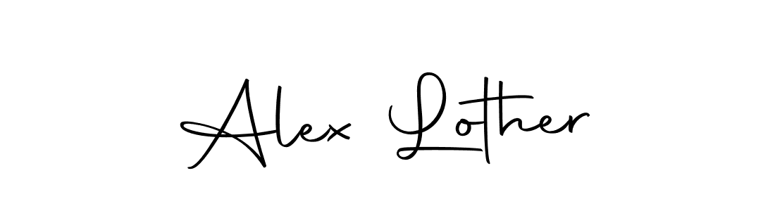 How to make Alex Lother name signature. Use Autography-DOLnW style for creating short signs online. This is the latest handwritten sign. Alex Lother signature style 10 images and pictures png