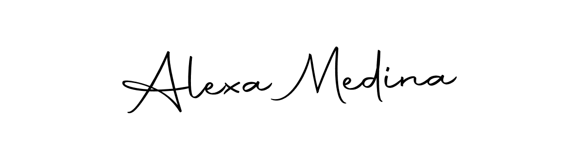 How to make Alexa Medina name signature. Use Autography-DOLnW style for creating short signs online. This is the latest handwritten sign. Alexa Medina signature style 10 images and pictures png