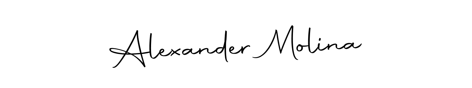 Design your own signature with our free online signature maker. With this signature software, you can create a handwritten (Autography-DOLnW) signature for name Alexander Molina. Alexander Molina signature style 10 images and pictures png