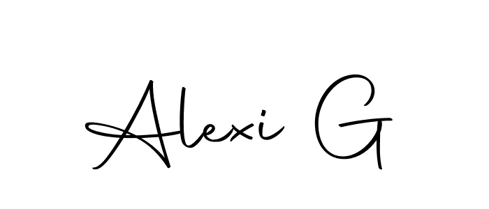 Use a signature maker to create a handwritten signature online. With this signature software, you can design (Autography-DOLnW) your own signature for name Alexi G. Alexi G signature style 10 images and pictures png