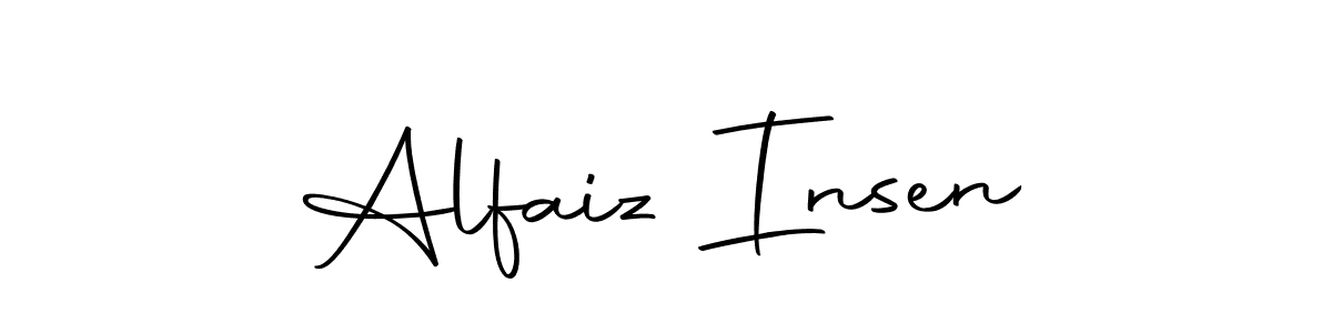 How to make Alfaiz Insen name signature. Use Autography-DOLnW style for creating short signs online. This is the latest handwritten sign. Alfaiz Insen signature style 10 images and pictures png