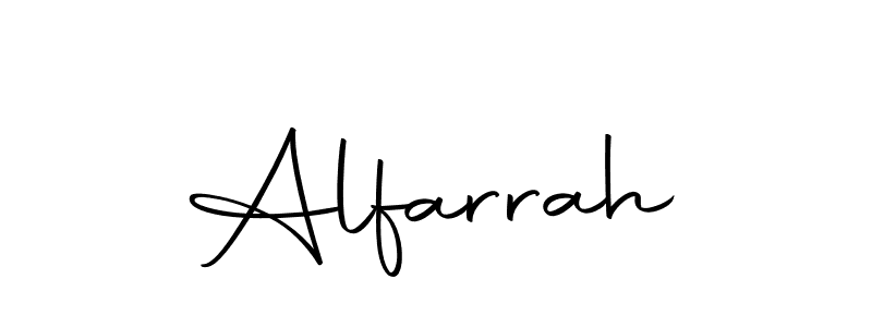 Use a signature maker to create a handwritten signature online. With this signature software, you can design (Autography-DOLnW) your own signature for name Alfarrah. Alfarrah signature style 10 images and pictures png